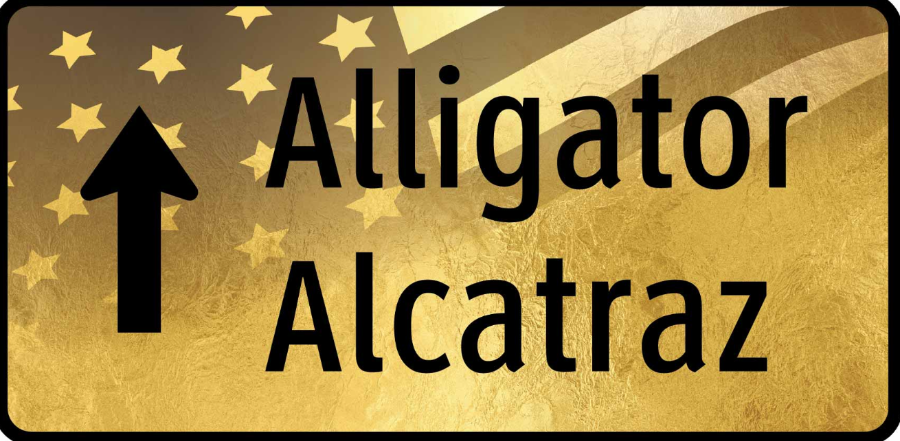 Alligator Alcatraz Street Sign